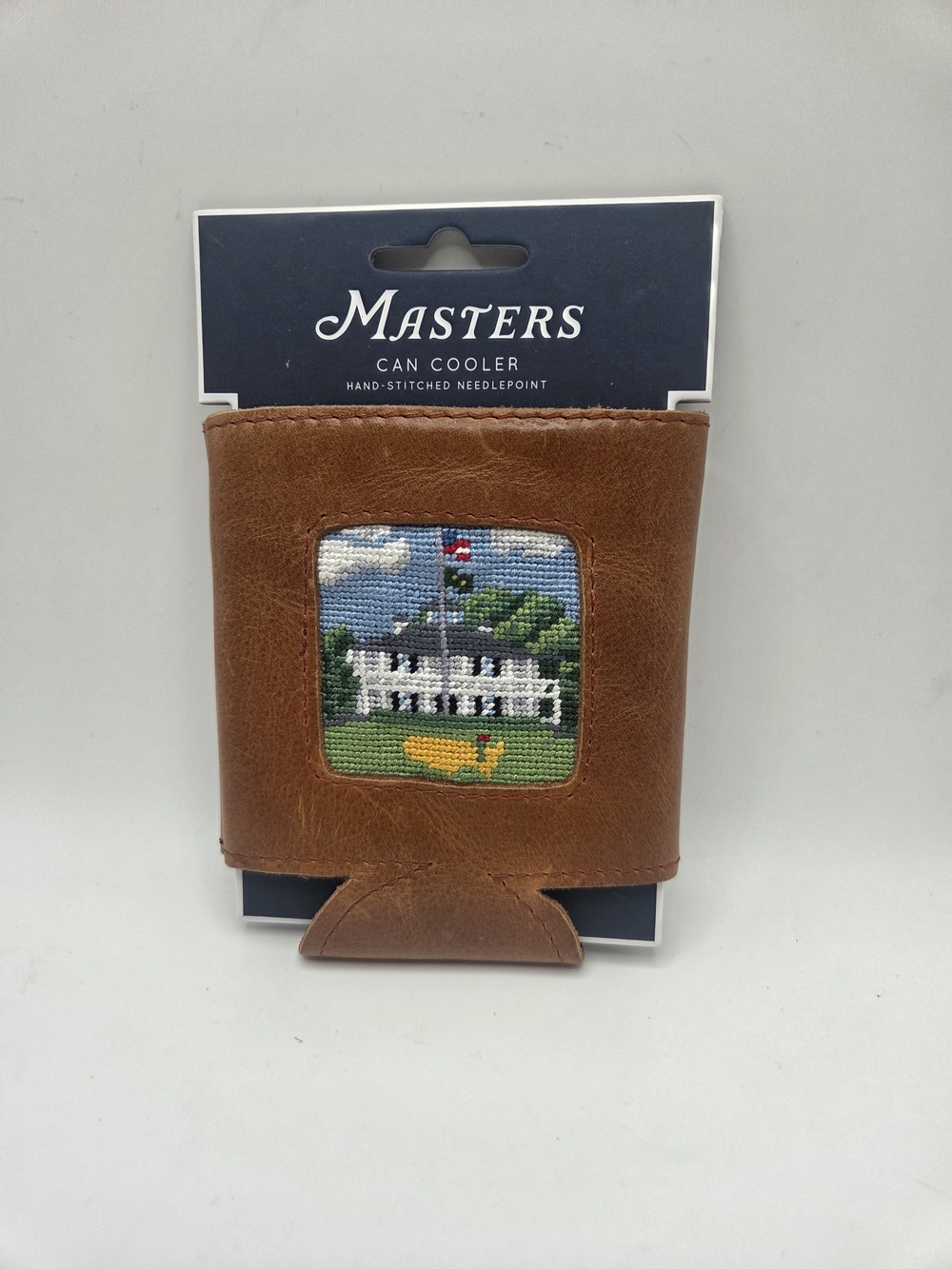Masters Smathers & Branson Needlepoint Leather Can Cooler